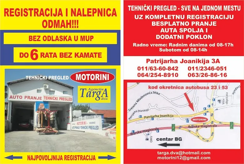 registracija vozila targa dva